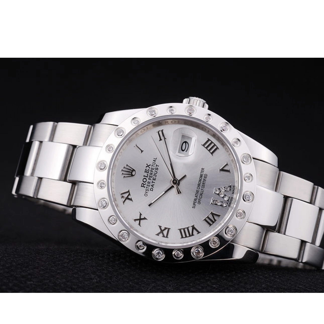 Good Copy Rolex Watches Silver Datejust 7468 Dial Rolex Bezel Diamond 0617